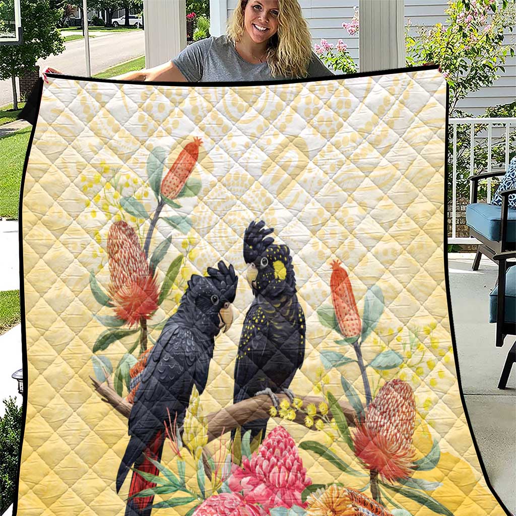 Black Cockatoo Banksia Australia Quilt Aboriginal Art