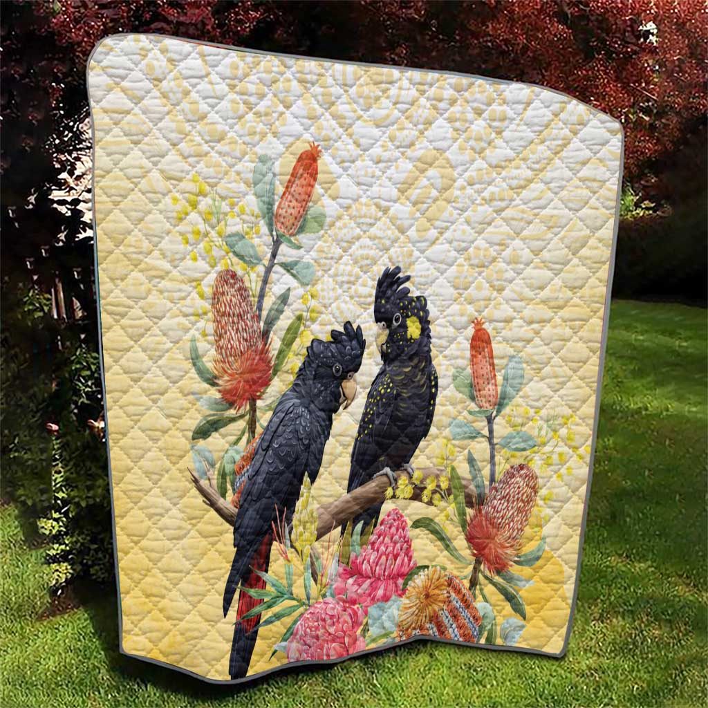 Black Cockatoo Banksia Australia Quilt Aboriginal Art