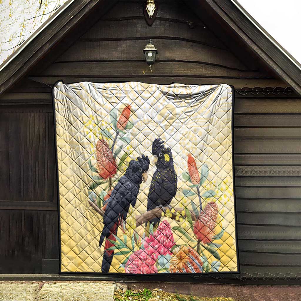Black Cockatoo Banksia Australia Quilt Aboriginal Art