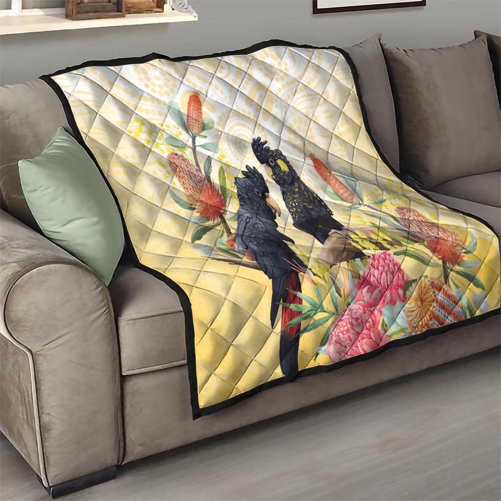 Black Cockatoo Banksia Australia Quilt Aboriginal Art
