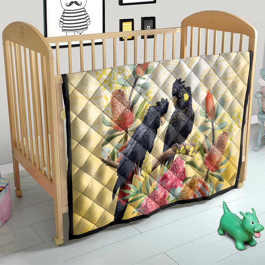 Black Cockatoo Banksia Australia Quilt Aboriginal Art