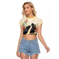 Black Cockatoo Banksia Australia Raglan Cropped T Shirt Aboriginal Art