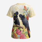 Black Cockatoo Banksia Australia Scrub Top Aboriginal Art - Aussie Hoodie