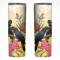 Black Cockatoo Banksia Australia Skinny Tumbler Aboriginal Art