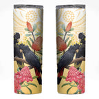 Black Cockatoo Banksia Australia Skinny Tumbler Aboriginal Art