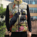 Black Cockatoo Banksia Australia Sleeveless Puffer Jacket Aboriginal Art - Aussie Hoodie
