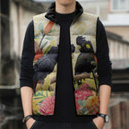 Black Cockatoo Banksia Australia Sleeveless Puffer Jacket Aboriginal Art - Aussie Hoodie