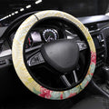 Black Cockatoo Banksia Australia Steering Wheel Cover Aboriginal Art