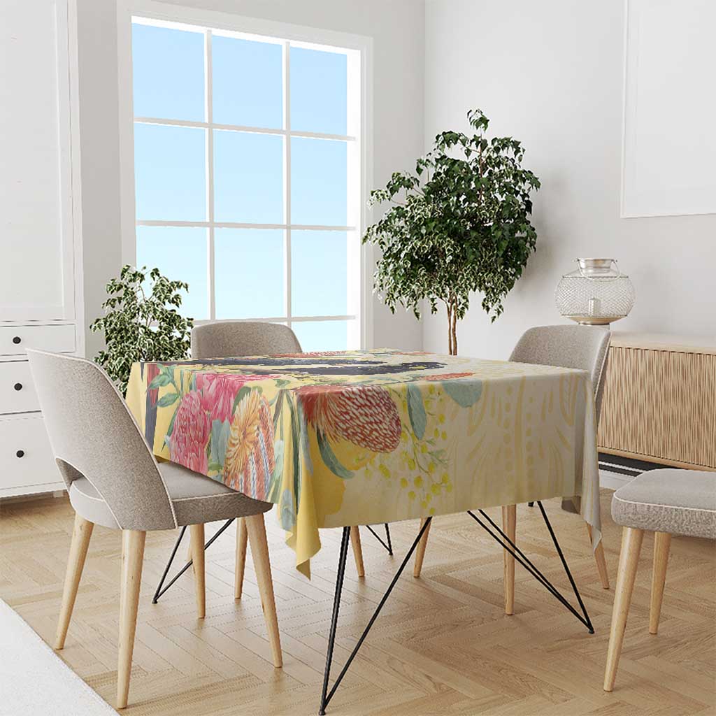 Black Cockatoo Banksia Australia Tablecloth Aboriginal Art