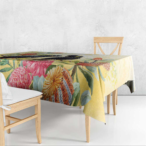 Black Cockatoo Banksia Australia Tablecloth Aboriginal Art