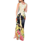 Black Cockatoo Banksia Australia Tank Maxi Dress Aboriginal Art