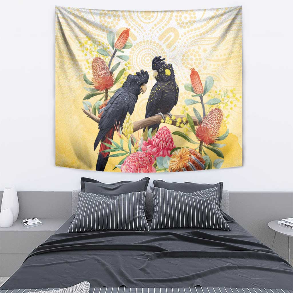 Black Cockatoo Banksia Australia Tapestry Aboriginal Art