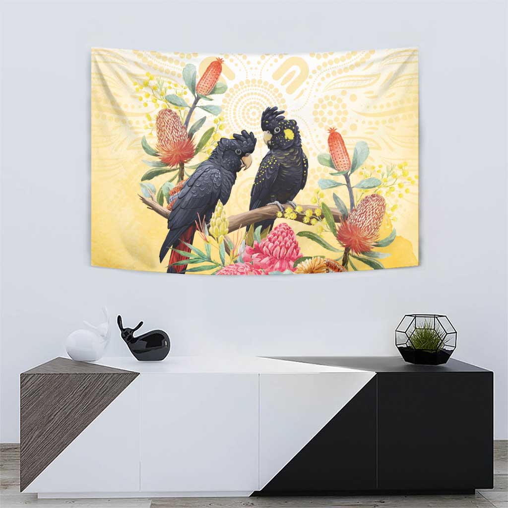 Black Cockatoo Banksia Australia Tapestry Aboriginal Art