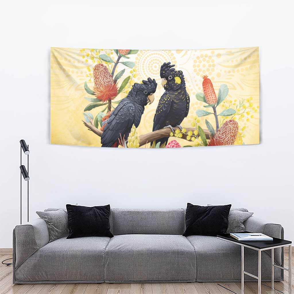 Black Cockatoo Banksia Australia Tapestry Aboriginal Art