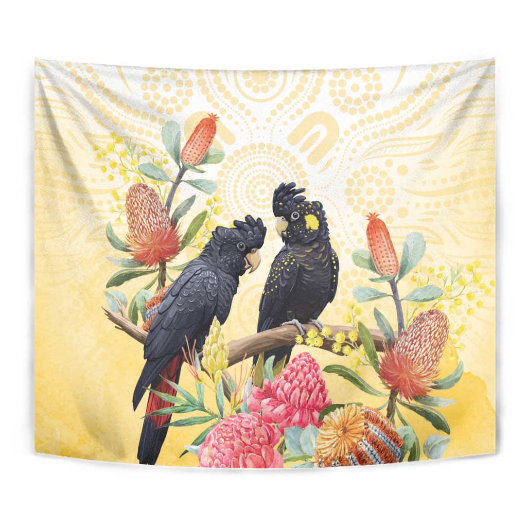 Black Cockatoo Banksia Australia Tapestry Aboriginal Art