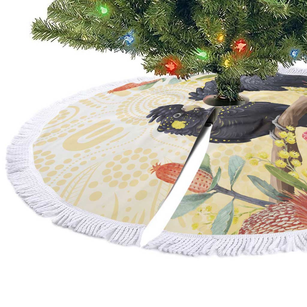 Black Cockatoo Banksia Australia Tree Skirt Aboriginal Art - Aussie Hoodie