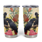 Black Cockatoo Banksia Australia Tumbler Cup Aboriginal Art