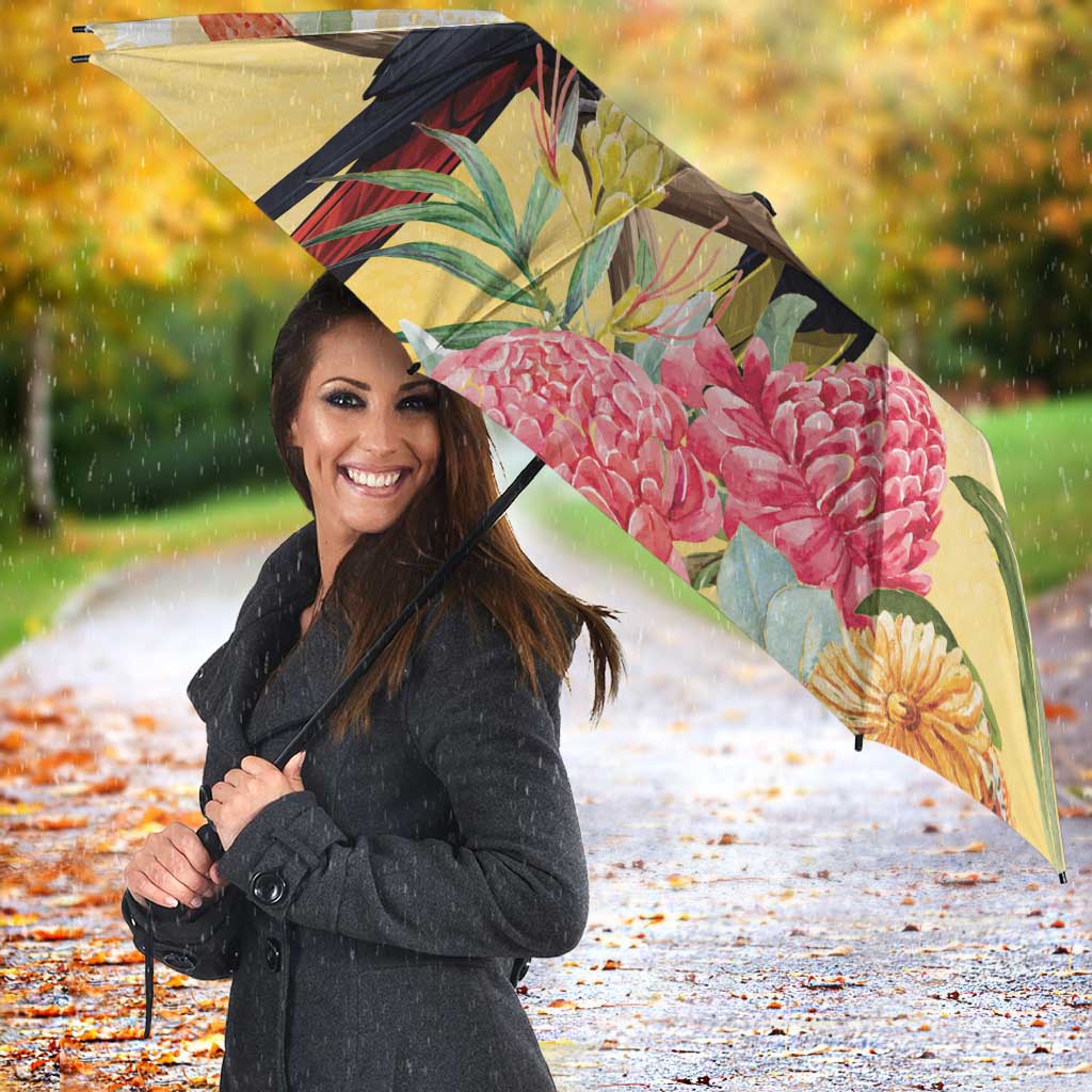 Black Cockatoo Banksia Australia Umbrella Aboriginal Art - Aussie Hoodie