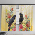 Black Cockatoo Banksia Australia Window Curtain Aboriginal Art
