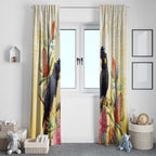 Black Cockatoo Banksia Australia Window Curtain Aboriginal Art
