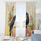 Black Cockatoo Banksia Australia Window Curtain Aboriginal Art
