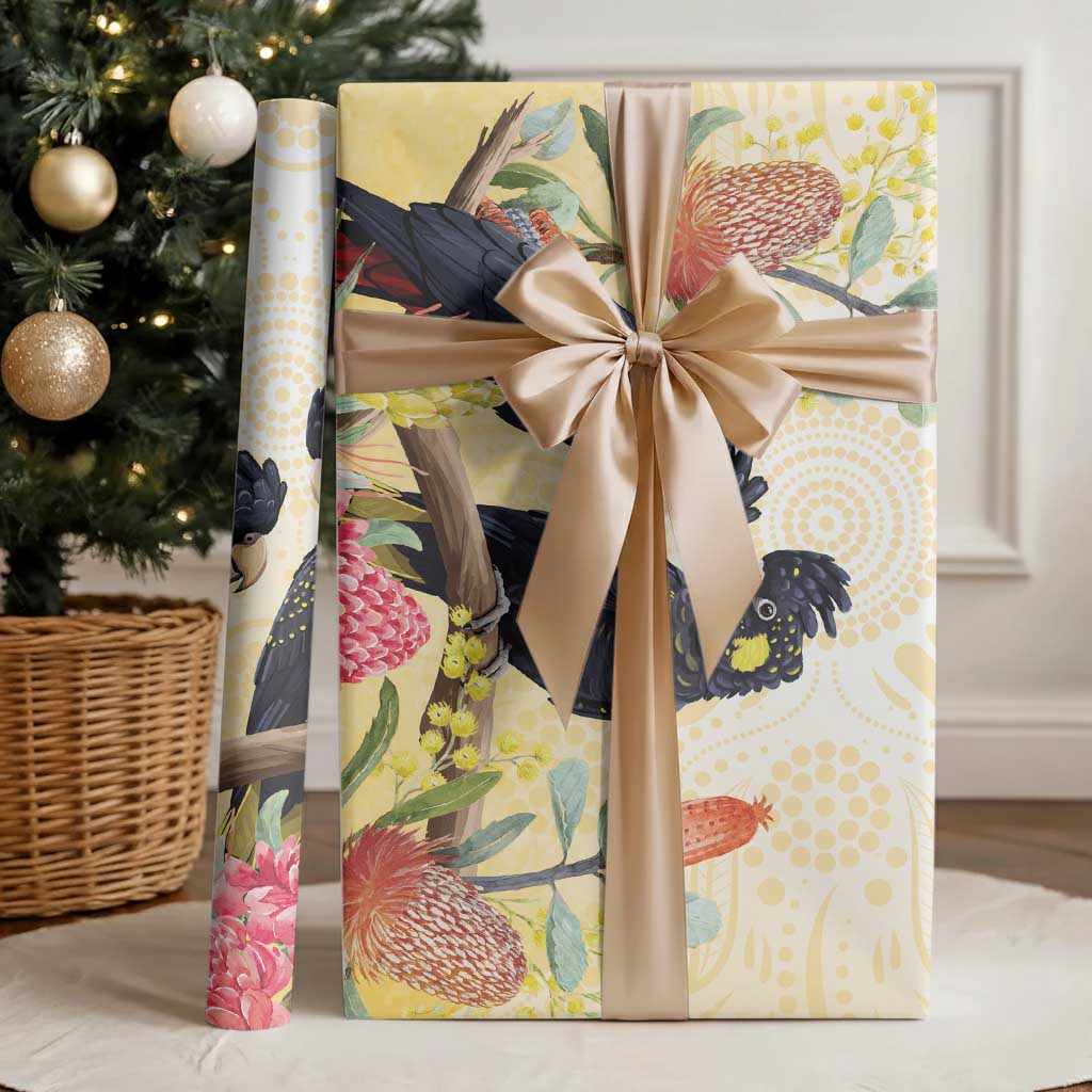 Black Cockatoo Banksia Australia Wrapping Paper Aboriginal Art - Aussie Hoodie