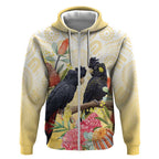 Black Cockatoo Banksia Australia Zip Hoodie Aboriginal Art