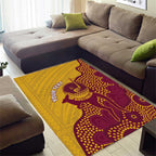 Personalised Australia Golf Area Rug Aussie Kangaroo Aboriginal Polynesian Pattern