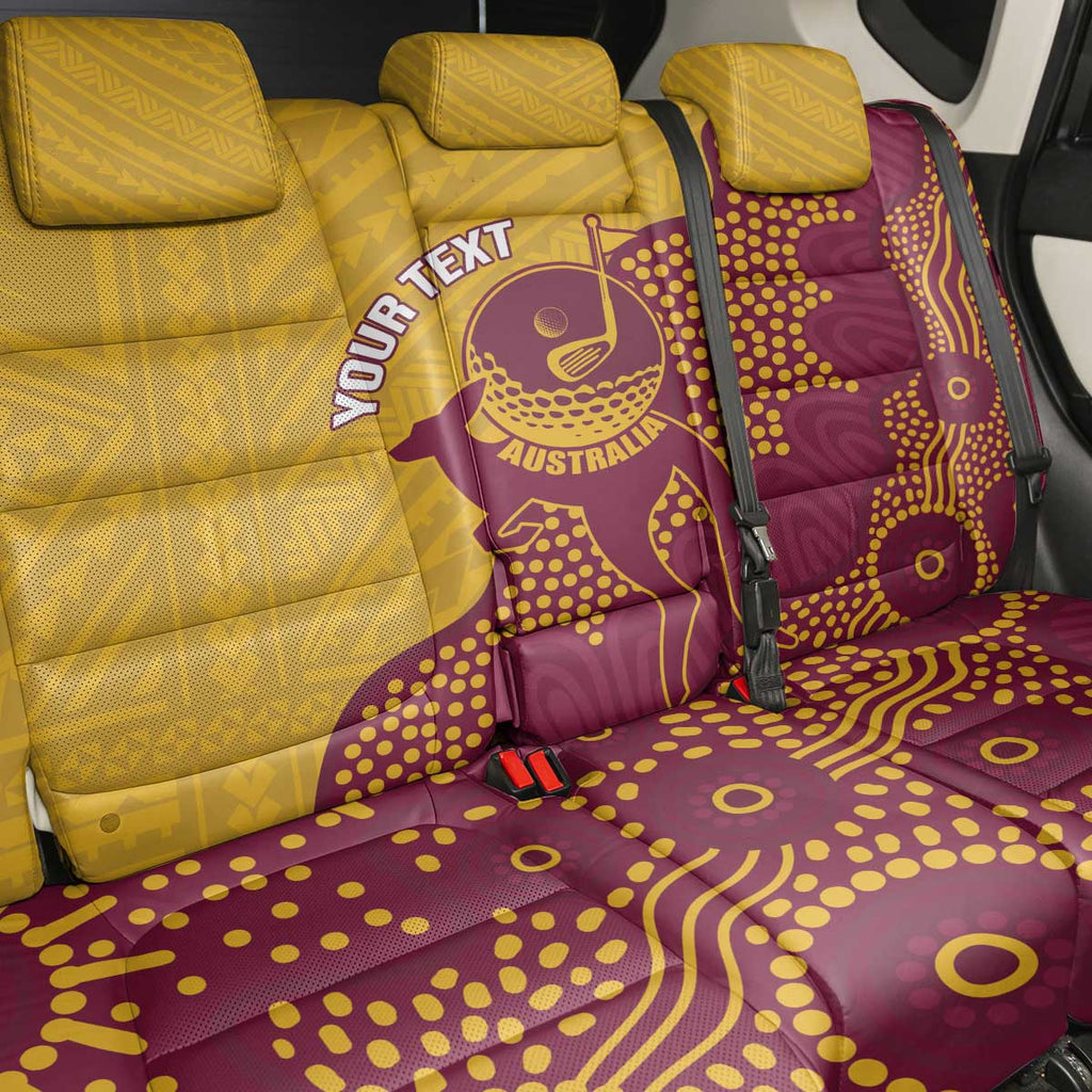 Personalised Australia Golf Back Car Seat Cover Aussie Kangaroo Aboriginal Polynesian Pattern