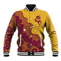 Personalised Australia Golf Baseball Jacket Aussie Kangaroo Aboriginal Polynesian Pattern