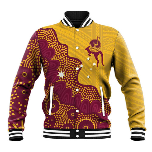 Personalised Australia Golf Baseball Jacket Aussie Kangaroo Aboriginal Polynesian Pattern