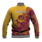 Personalised Australia Golf Baseball Jacket Aussie Kangaroo Aboriginal Polynesian Pattern