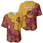 Personalised Australia Golf Baseball Jersey Aussie Kangaroo Aboriginal Polynesian Pattern