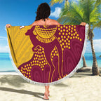 Personalised Australia Golf Beach Blanket Aussie Kangaroo Aboriginal Polynesian Pattern