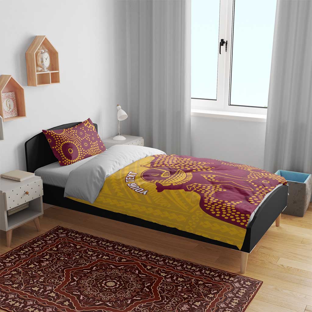 Personalised Australia Golf Bedding Set Aussie Kangaroo Aboriginal Polynesian Pattern