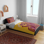 Personalised Australia Golf Bedding Set Aussie Kangaroo Aboriginal Polynesian Pattern