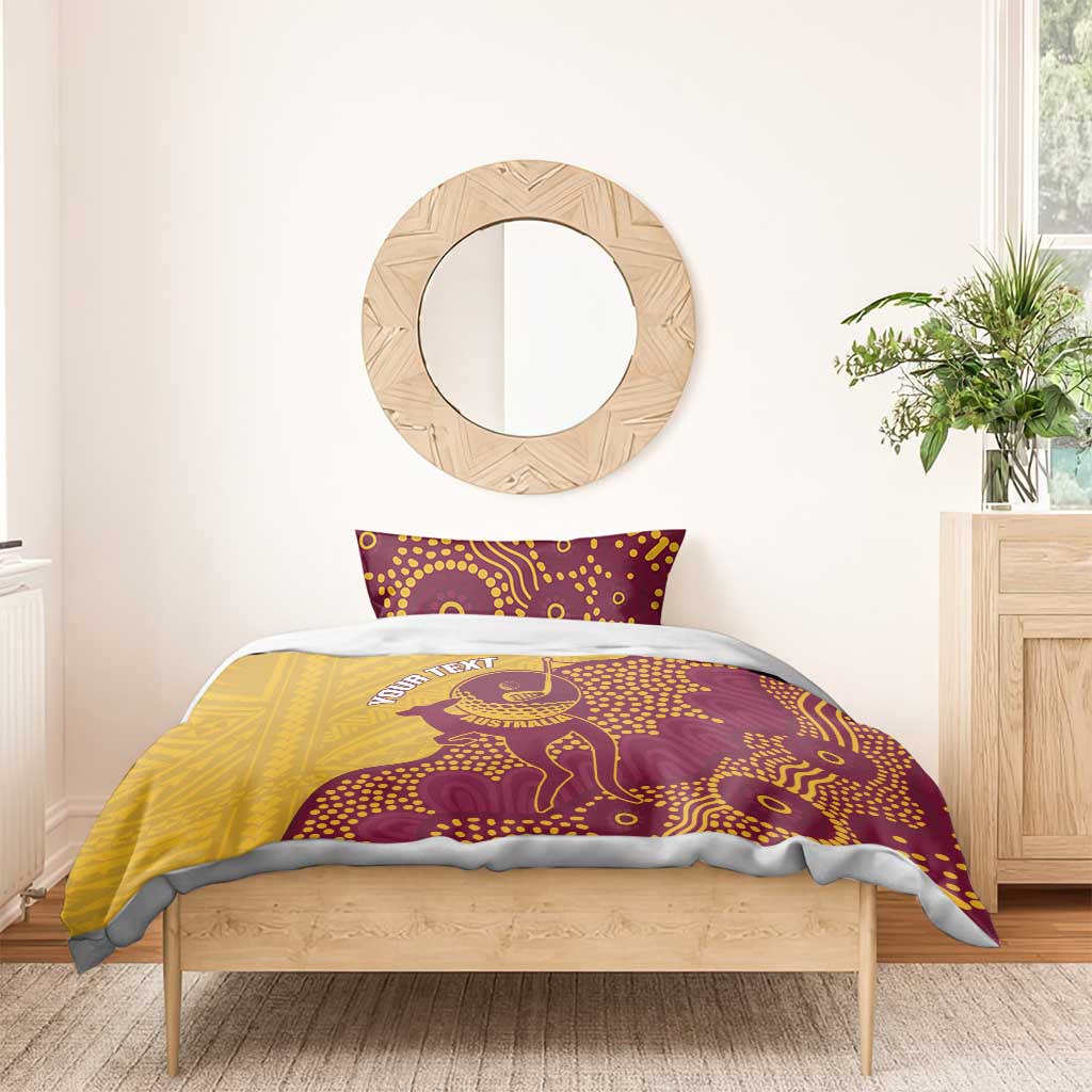 Personalised Australia Golf Bedding Set Aussie Kangaroo Aboriginal Polynesian Pattern