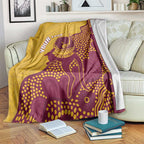 Personalised Australia Golf Blanket Aussie Kangaroo Aboriginal Polynesian Pattern