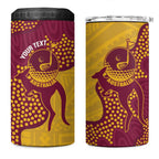 Personalised Australia Golf 4 in 1 Can Cooler Tumbler Aussie Kangaroo Aboriginal Polynesian Pattern