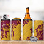 Personalised Australia Golf 4 in 1 Can Cooler Tumbler Aussie Kangaroo Aboriginal Polynesian Pattern