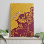 Personalised Australia Golf Canvas Wall Art Aussie Kangaroo Aboriginal Polynesian Pattern