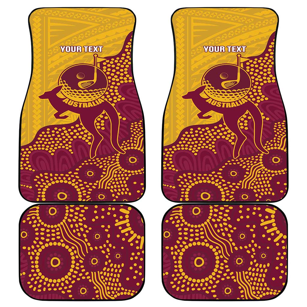 Personalised Australia Golf Car Mats Aussie Kangaroo Aboriginal Polynesian Pattern