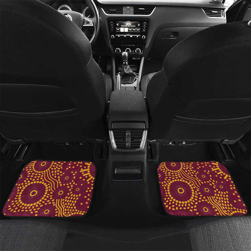 Personalised Australia Golf Car Mats Aussie Kangaroo Aboriginal Polynesian Pattern
