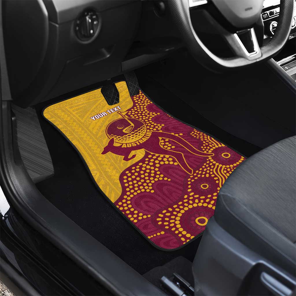 Personalised Australia Golf Car Mats Aussie Kangaroo Aboriginal Polynesian Pattern
