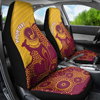 Personalised Australia Golf Car Seat Cover Aussie Kangaroo Aboriginal Polynesian Pattern