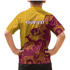 Personalised Australia Golf Family Matching Mermaid Dress and Hawaiian Shirt Aussie Kangaroo Aboriginal Polynesian Pattern