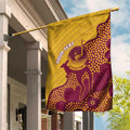 Personalised Australia Golf Garden Flag Aussie Kangaroo Aboriginal Polynesian Pattern
