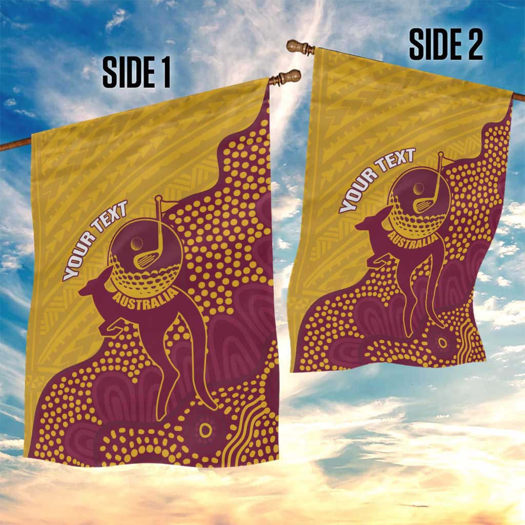 Personalised Australia Golf Garden Flag Aussie Kangaroo Aboriginal Polynesian Pattern