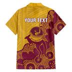 Personalised Australia Golf Hawaiian Shirt Aussie Kangaroo Aboriginal Polynesian Pattern