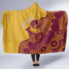 Personalised Australia Golf Hooded Blanket Aussie Kangaroo Aboriginal Polynesian Pattern